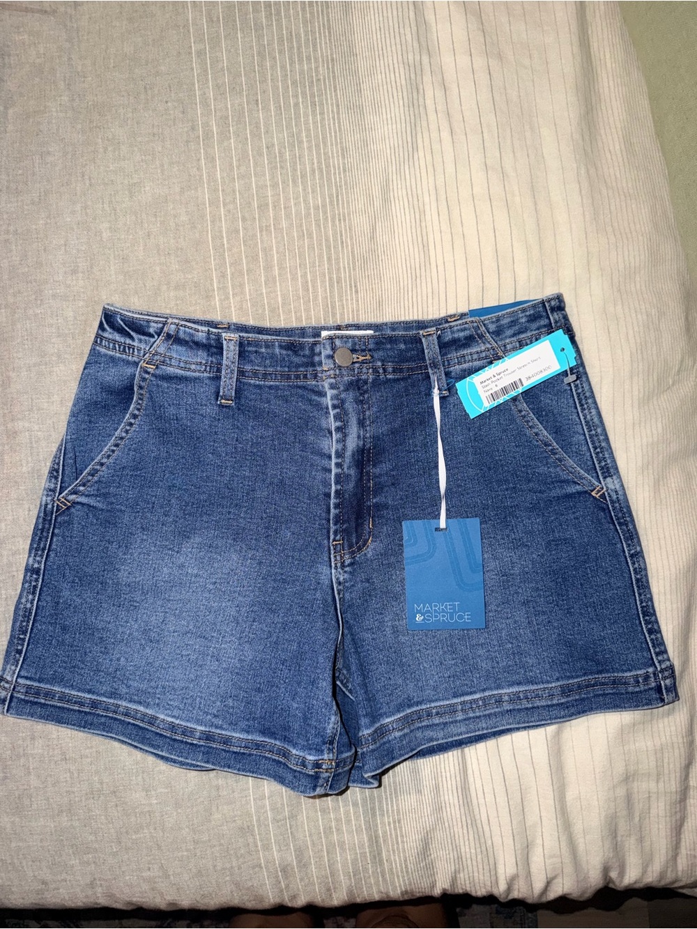 Market & Spruce Classic Medium Blue Denim Shorts